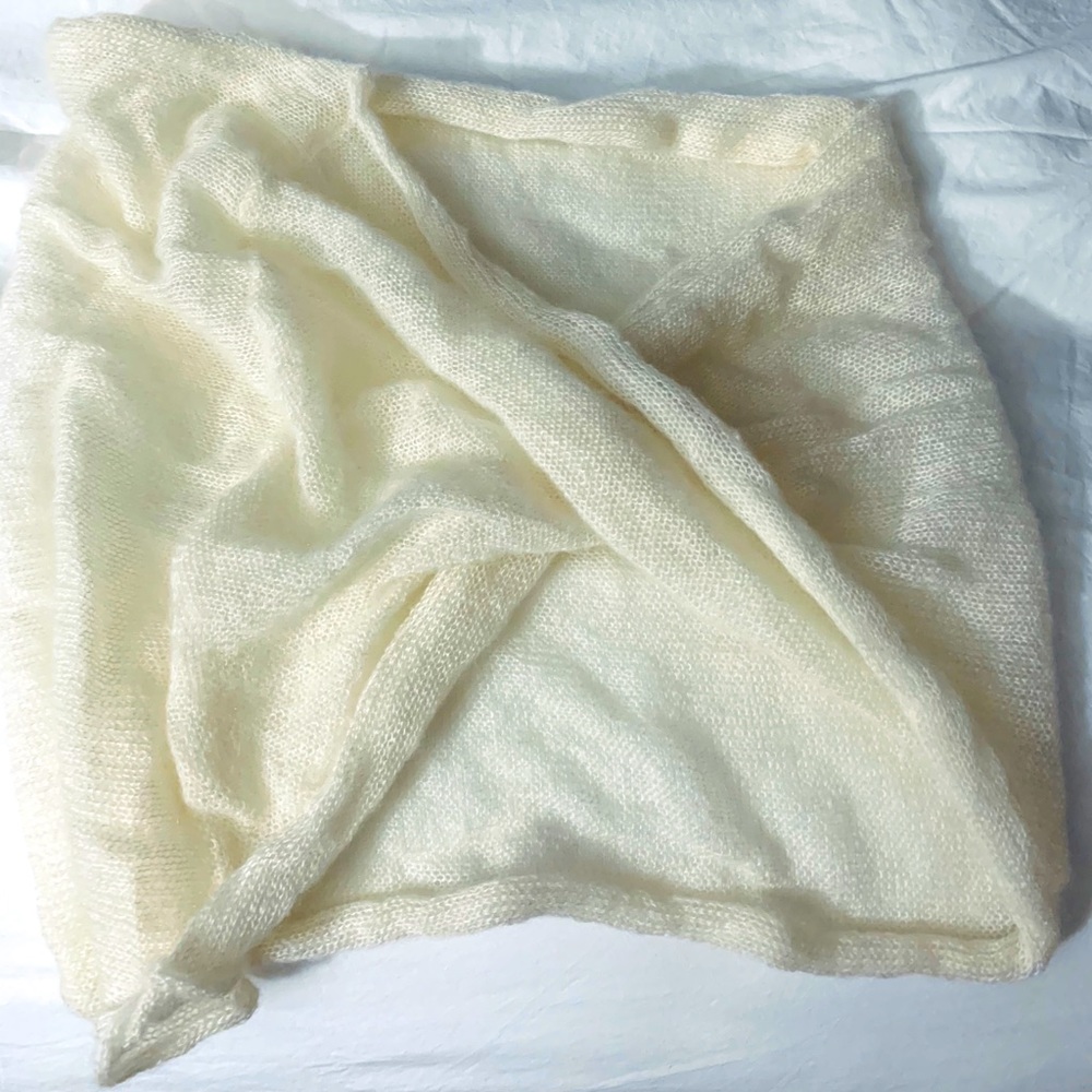 Brand new mohair wedding wrap - light ivory